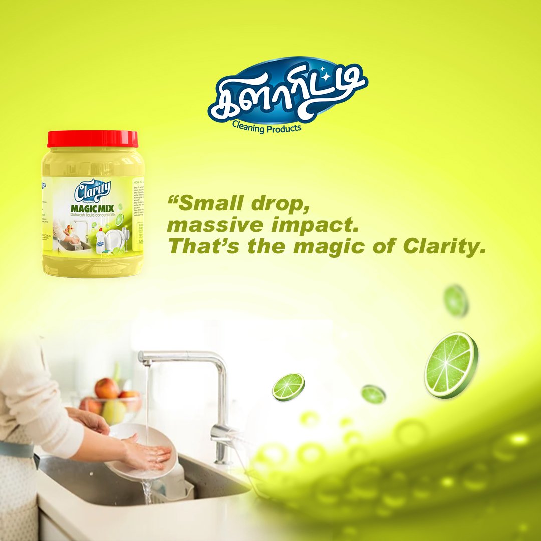Clarity Magicmix DishWash Concentrate | Powerful Grease-Cutting Dishwashing Liquid for Utensils and Cookware | Shine more | Makes 5L image 2